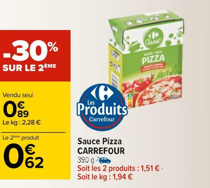 Promo Carrefour sauce pizza chez Carrefour