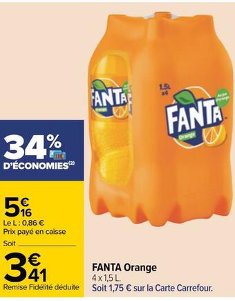 Carrefour Fanta fanta orange offre