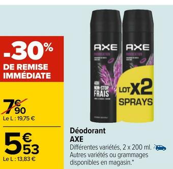 Carrefour Axe déodorant offre