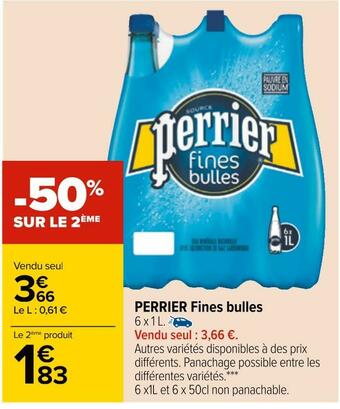 Carrefour Perrier fines bulles offre