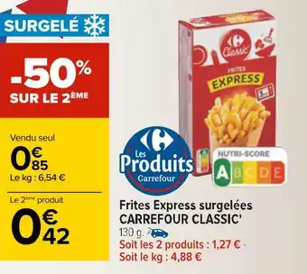 Carrefour Carrefour classic' frites express surgelées offre