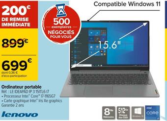 Carrefour Lenovo ordinateur portable offre
