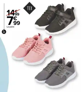 Carrefour Tex basket adulte ou enfant offre