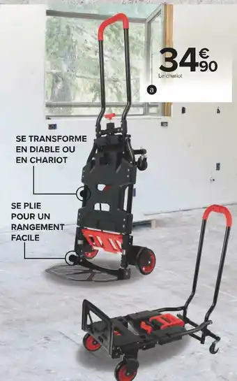 Carrefour Chariot de manutention pliable 2 en 1 offre