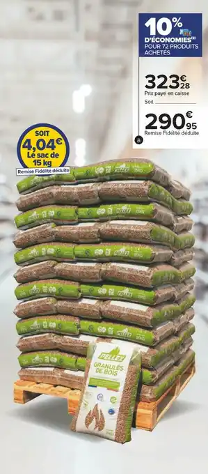 Carrefour Pellex granulés de bois offre