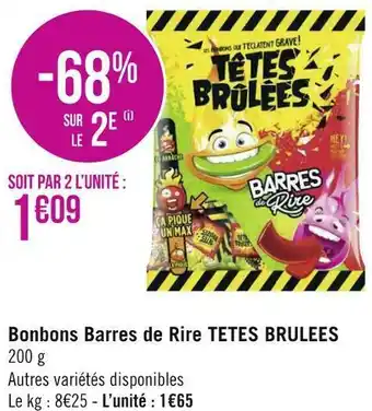 Géant Casino Tetes brulees bonbons barres de rire offre