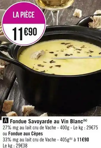 Fondue savoyarde au vin blanc