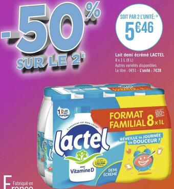 Géant Casino Lactel lait demi écrémé offre