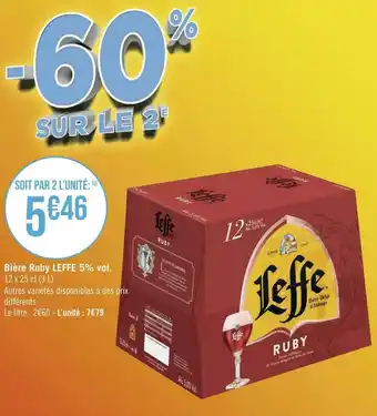 Géant Casino Leffe bière ruby 5% vol. offre