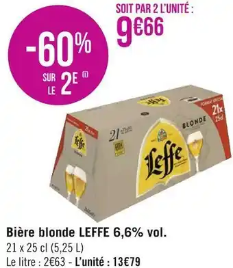 Géant Casino Leffe bière blonde 6,6% vol. offre