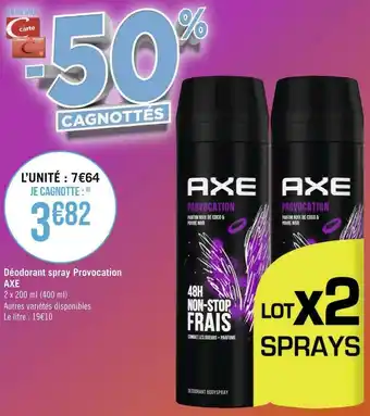 Géant Casino Axe déodorant spray provocation offre
