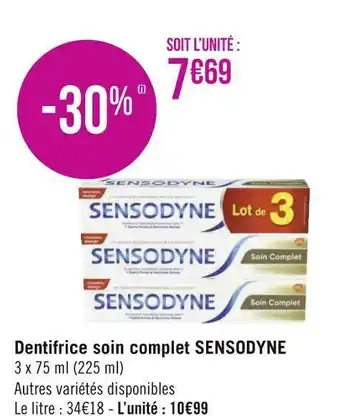 Géant Casino Sensodyne dentifrice soin complet offre