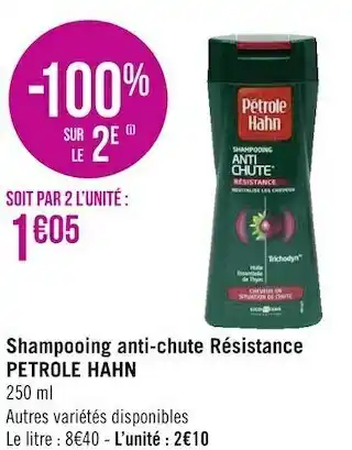 Géant Casino Petrole hahn shampooing anti-chute résistance offre