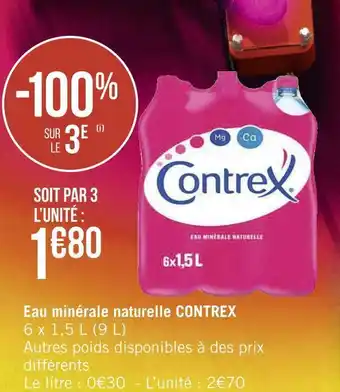 Géant Casino Contrex eau minérale naturelle offre