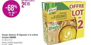 Géant Casino Knorr soupe douceur 8 légumes à la crème fraîche offre