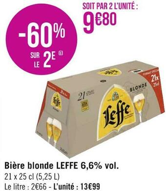 Géant Casino Leffe bière blonde 6,6% vol. offre