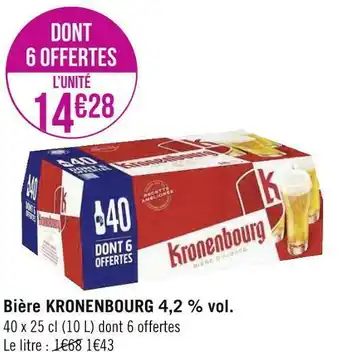 Géant Casino Kronenbourg bière 4,2 % vol. offre