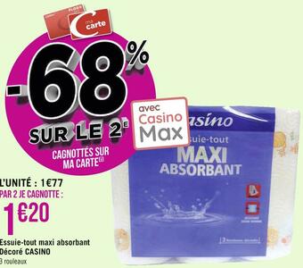 Géant Casino Casino essuie-tout maxi absorbant décoré offre