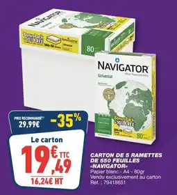 Bureau Vallée NAVIGATOR Papier blanc offre