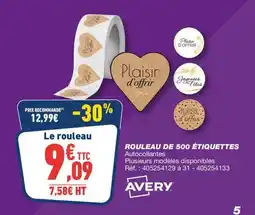 Bureau Vallée AVERY Rouleau d'étiquettes offre