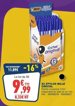 Bureau Vallée BIC Cristal Original offre