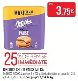 Match Milka Biscuits Choco Pause offre