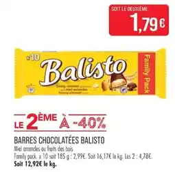 Match Balisto BARRES CHOCOLATÉES offre