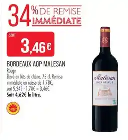 Match Malesan Bordeaux offre