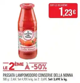 Match CONSERVE DELLA NONNA PASSATA LAMPOMODORO offre