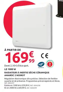 Mr Bricolage Nalroo Radiateur à inertie sèche céramique Amaroc 2 Noiroit offre