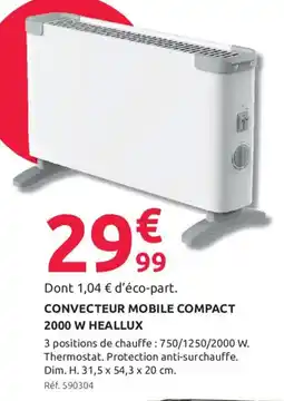 Mr Bricolage HEALLUX CONVECTEUR MOBILE COMPACT offre