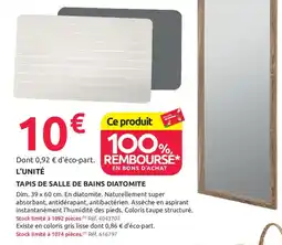 Mr Bricolage Tapis de salle de bains diatomite offre