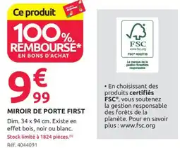 Mr Bricolage MIROIR DE PORTE FIRST offre