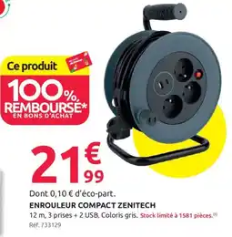 Mr Bricolage ZENITECH Enrouleur compact offre