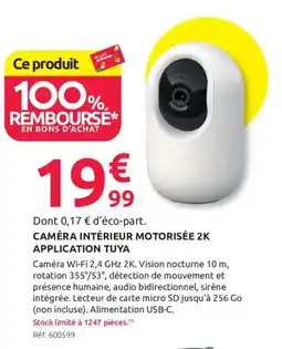 Mr Bricolage TUYA CAMÉRA INTÉRIEUR MOTORISÉE 2K offre