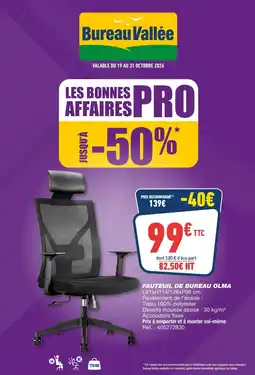 Bureau Vallée OLMA FAUTEUIL DE BUREAU offre