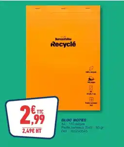 Bureau Vallée Bureau Vallée Recyclé bloc notes offre