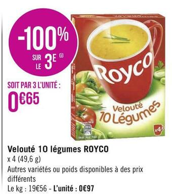 Géant Casino Royco velouté 10 légumes offre