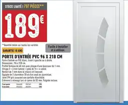 Brico Cash PORTE D'ENTRÉE PVC offre