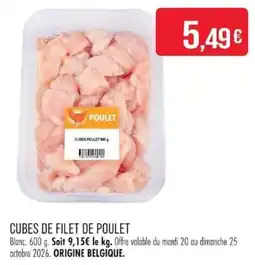 Match POULET Cubes de filet de poulet offre