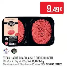 Match Le Choix du Goût Steak Haché Charolais offre