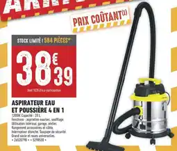 Brico Cash ASPIRATEUR EAU ET POUSIERE 4 EN 1 offre