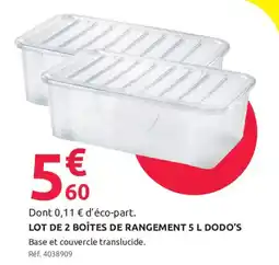 Mr Bricolage DODO'S BOÎTES DE RANGEMENT offre