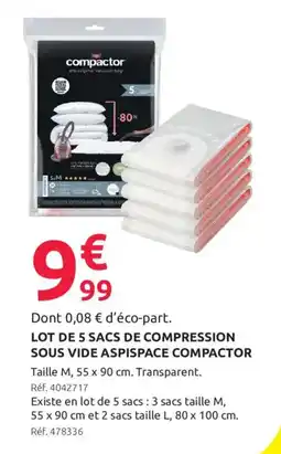 Mr Bricolage Compactor Sacs de compression offre