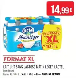 Match Lactel Lait UHT Sans Lactose Matin Léger offre