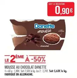 Match Danette mousse chocolat offre