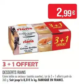 Match Rians Crème brûlée offre