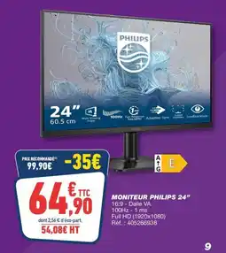 Bureau Vallée PHILIPS MONITEUR 24" offre