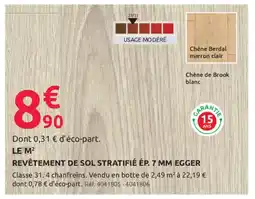 Mr Bricolage Revêtement de sol stratifié Ep 7mm egger offre