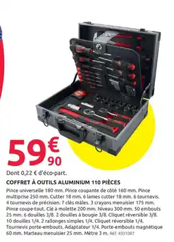 Mr Bricolage Coffret à outils aluminium 110 pièces offre